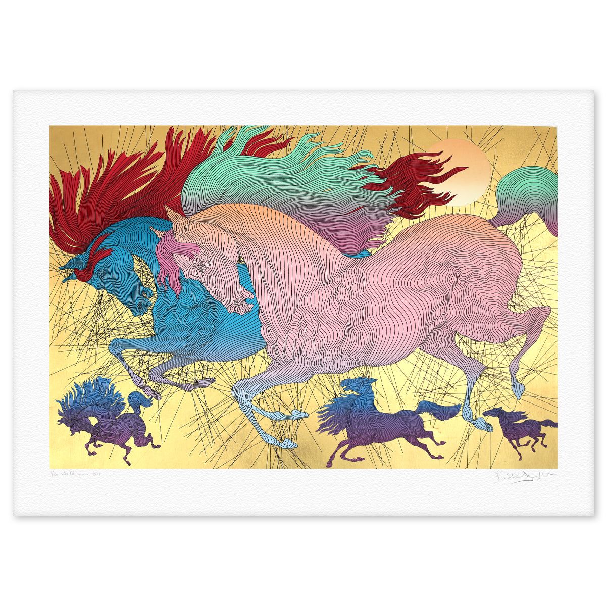Guillaume Azoulay- Gold Leaf Serigraph "Les Champions"