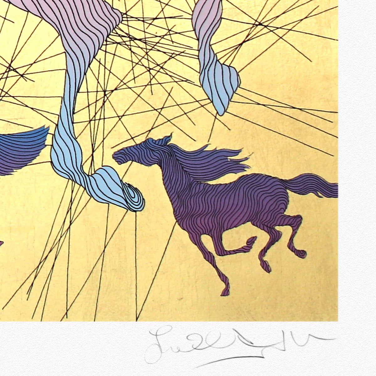 Guillaume Azoulay- Gold Leaf Serigraph "Les Champions"