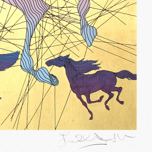 Guillaume Azoulay- Gold Leaf Serigraph "Les Champions"