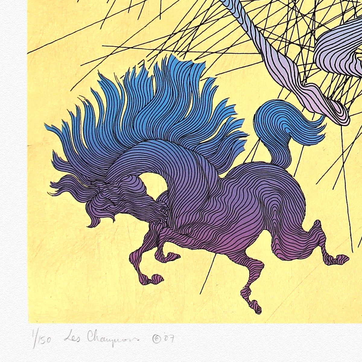 Guillaume Azoulay- Gold Leaf Serigraph "Les Champions"