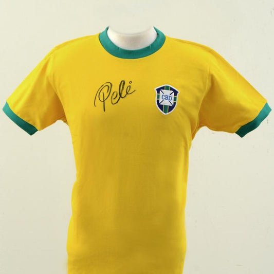Brazil Soccer Jersey Autographed by Pele