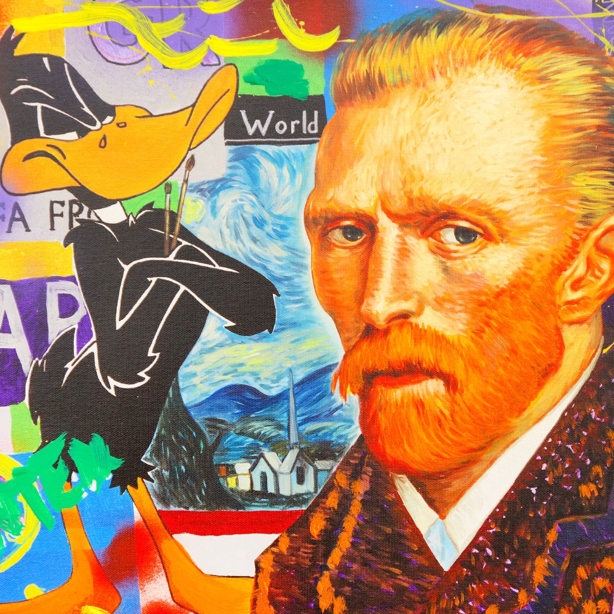 Nastya Rovenskaya- Original Mixed Media on Canvas "Van Gogh"