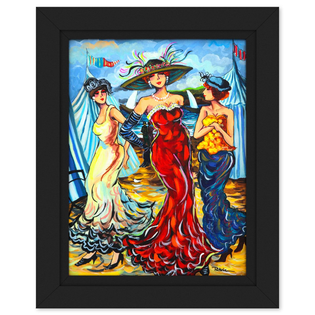 Patricia Govezensky- Original Acrylic on Canvas "Love, Laughter, and Lace"