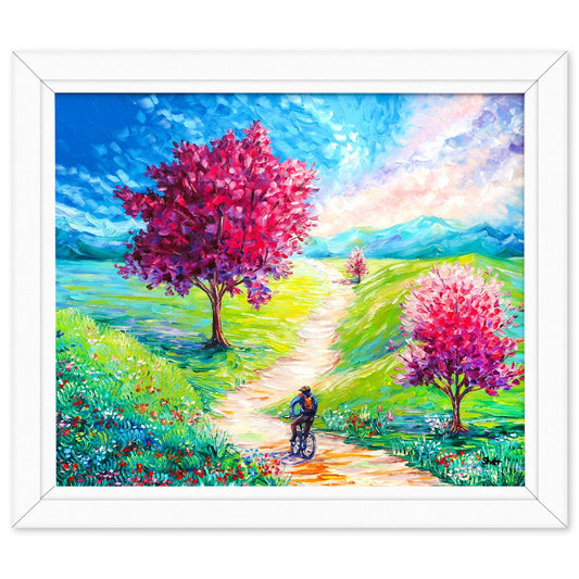 Svyatoslav Shyrochuk- Original Oil on Canvas "Stroll Beneath the Cherry Skies"