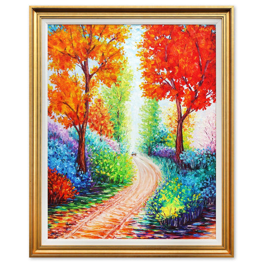 Svyatoslav Shyrochuk- Original Oil on Canvas "Crimson Path of Tranquility"