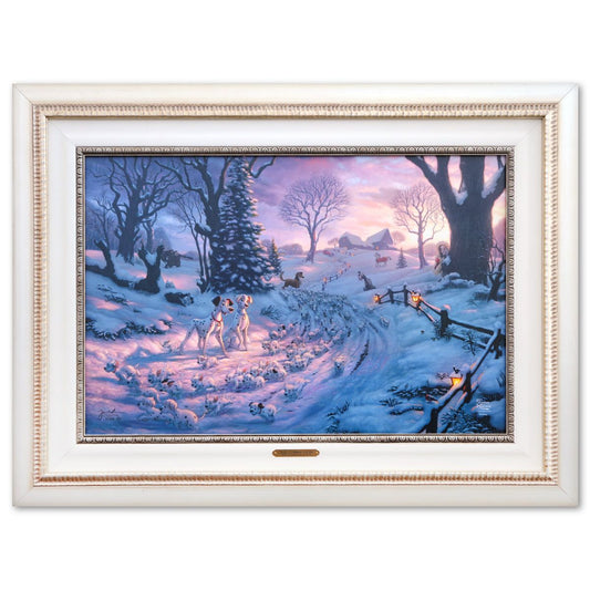 Thomas Kinkade- Hand Embellished Giclee on Canvas "101 Dalmatians On The Run"