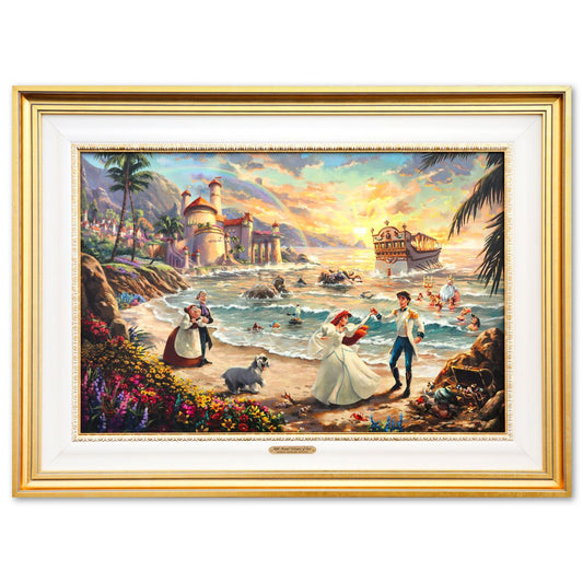 Thomas Kinkade- Hand Embellished Giclee on Canvas "Little Mermaid Celebration of Love"