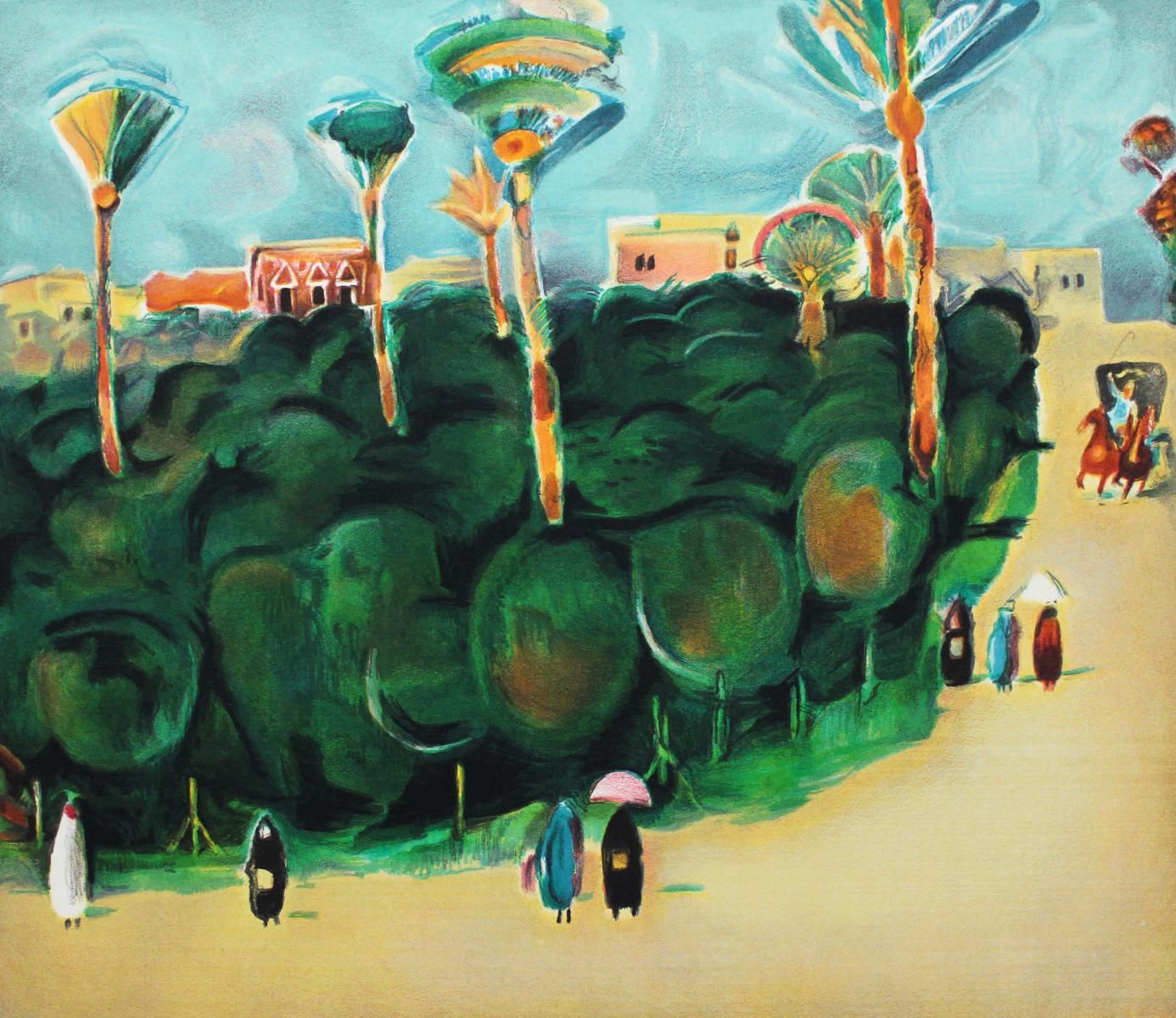 Nachum Gutman- Original Lithograph "Tamar Garden"