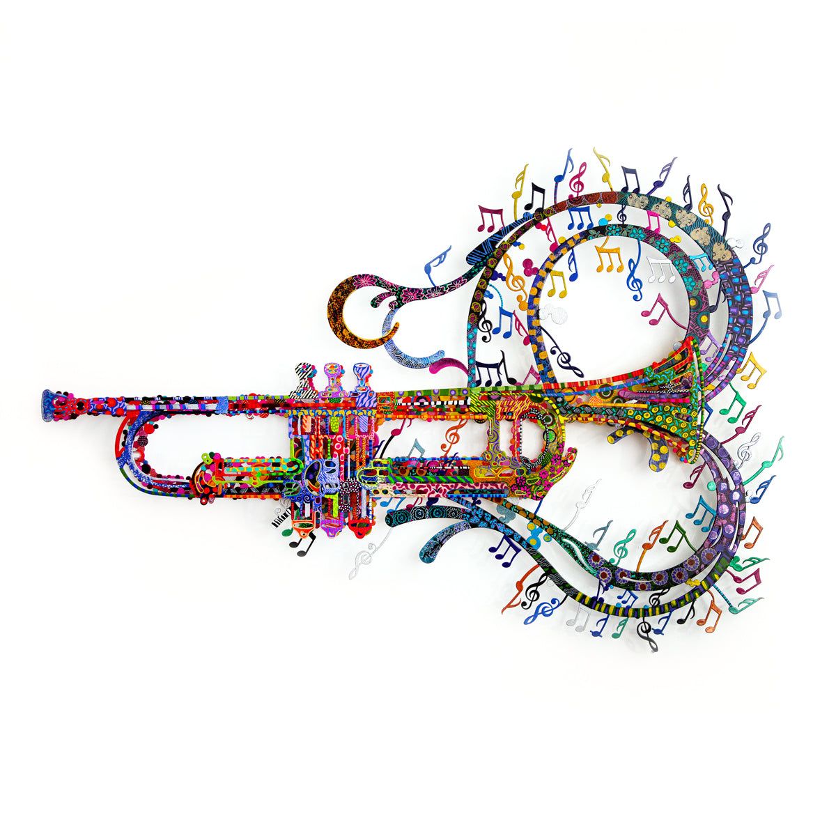 Patricia Govezensky- Original Painting on Cutout Steel "Trumpet"