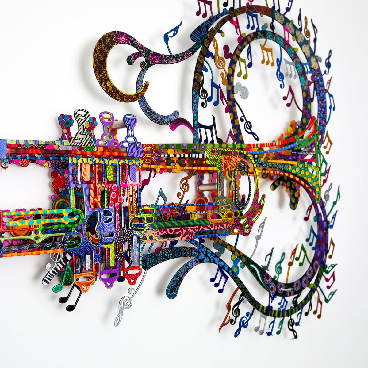 Patricia Govezensky- Original Painting on Cutout Steel "Trumpet"