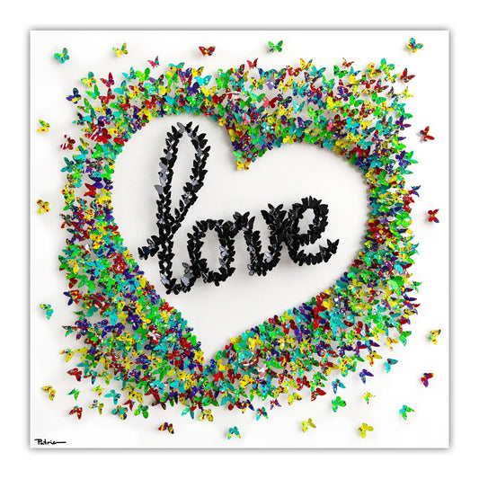 Patricia Govezensky- Original 3D Metal Art on Wood "Love Story"