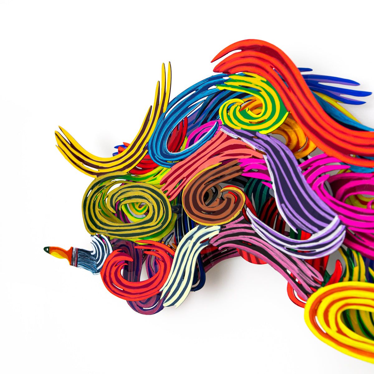 Patricia Govezensky- Original Painting on Cutout Steel "Wave of Colours"