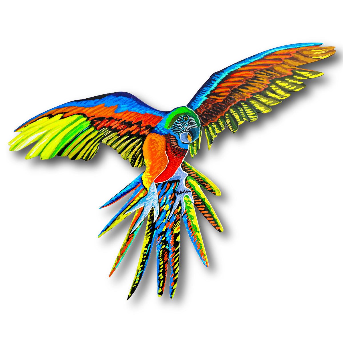 Patricia Govezensky- Original Painting on Laser CutÂ Steel "Macaw"
