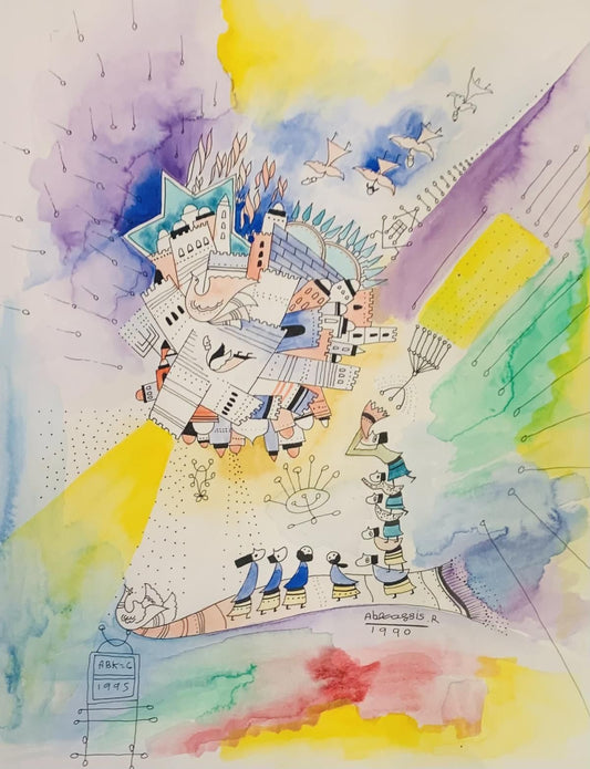 Raphael Abecassis- Gaouche on paper "Jerusalem"