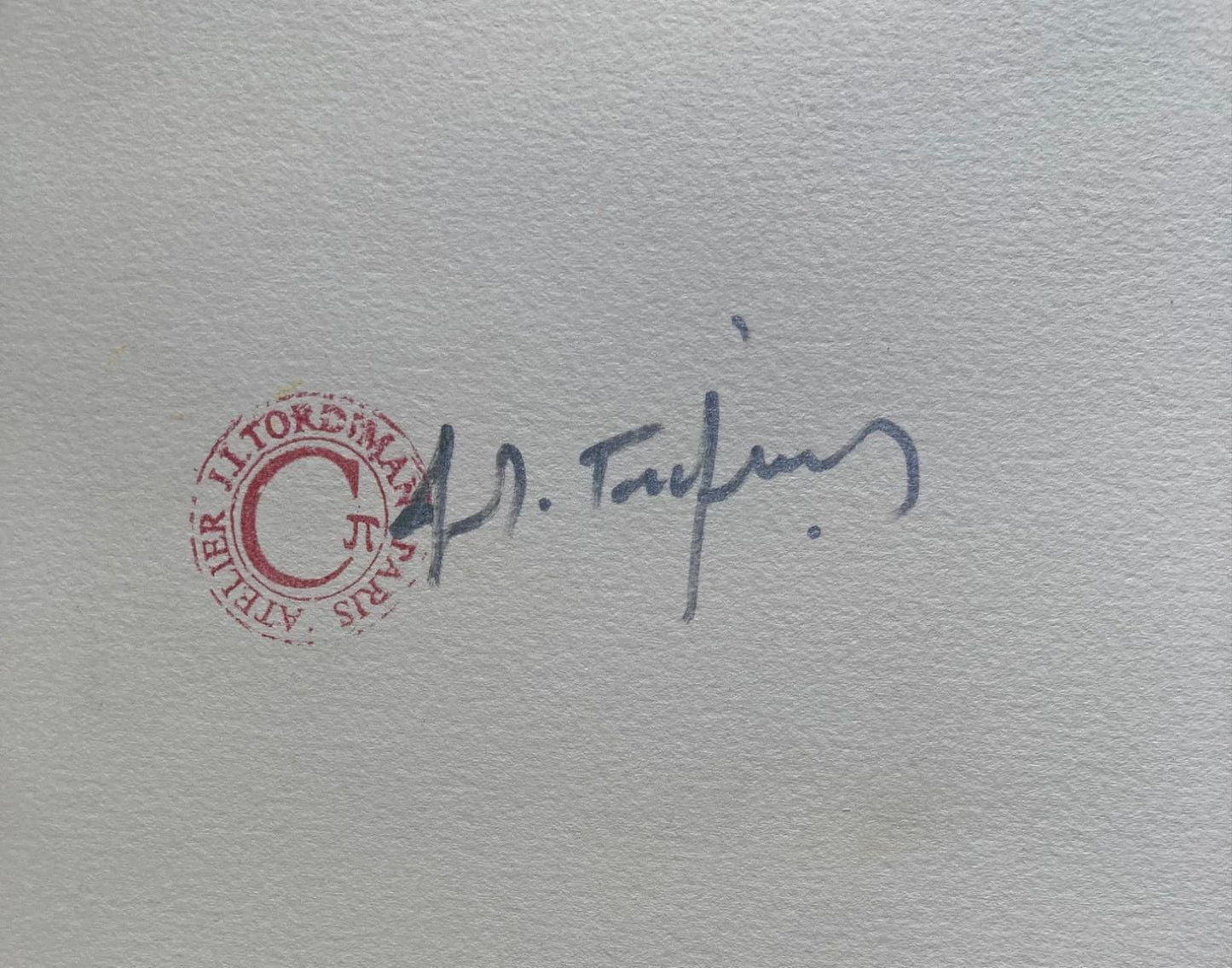 Itzhak Tordjman- Pastel paint over lithograph on paper "From the Woman of Valor series"