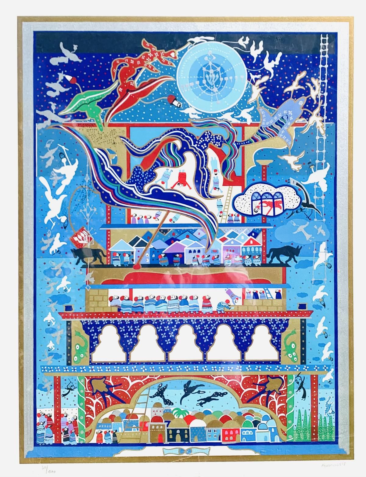 Raphael Abecassis- Serigraph on paper "Biblical Theme"