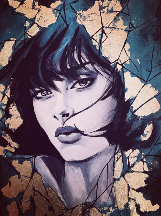 Sylvia Cohen- Original painting on canvas with gold leaf