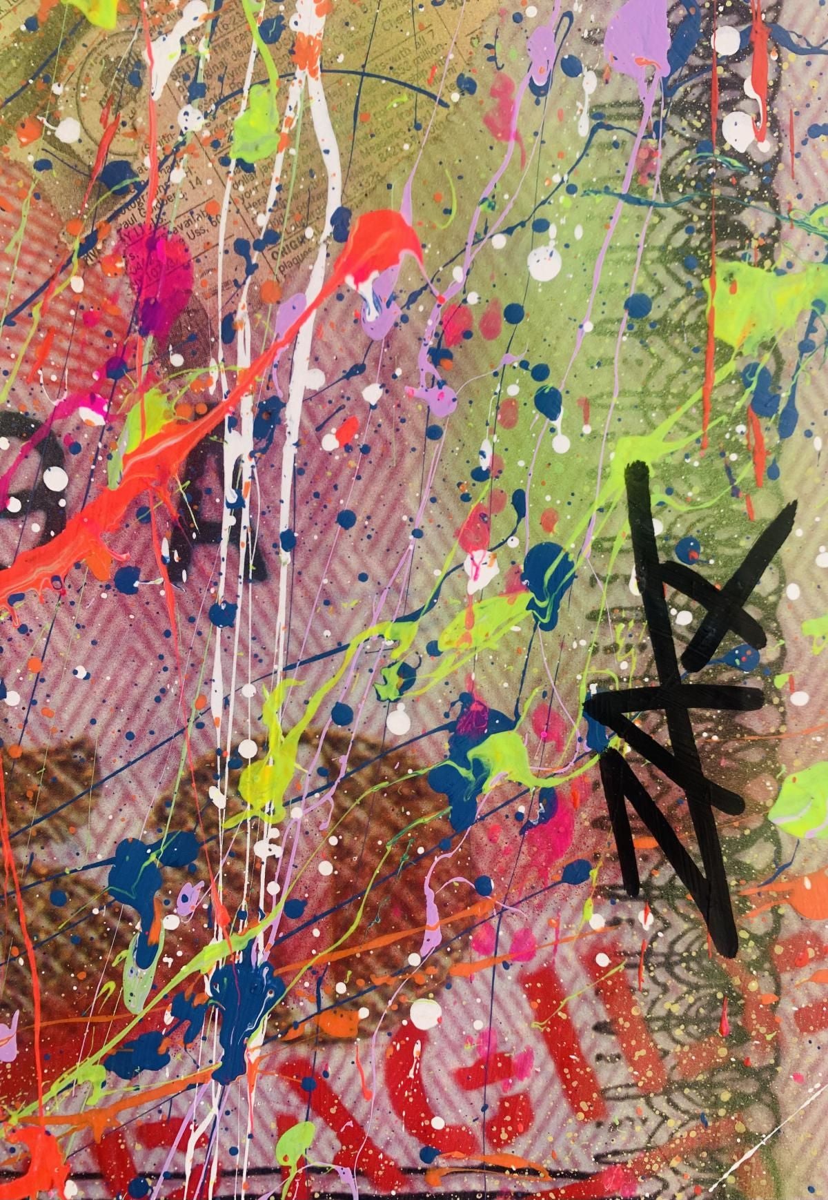 E.M. Zax- Mixed media with acrylic paint "$50 Bill"