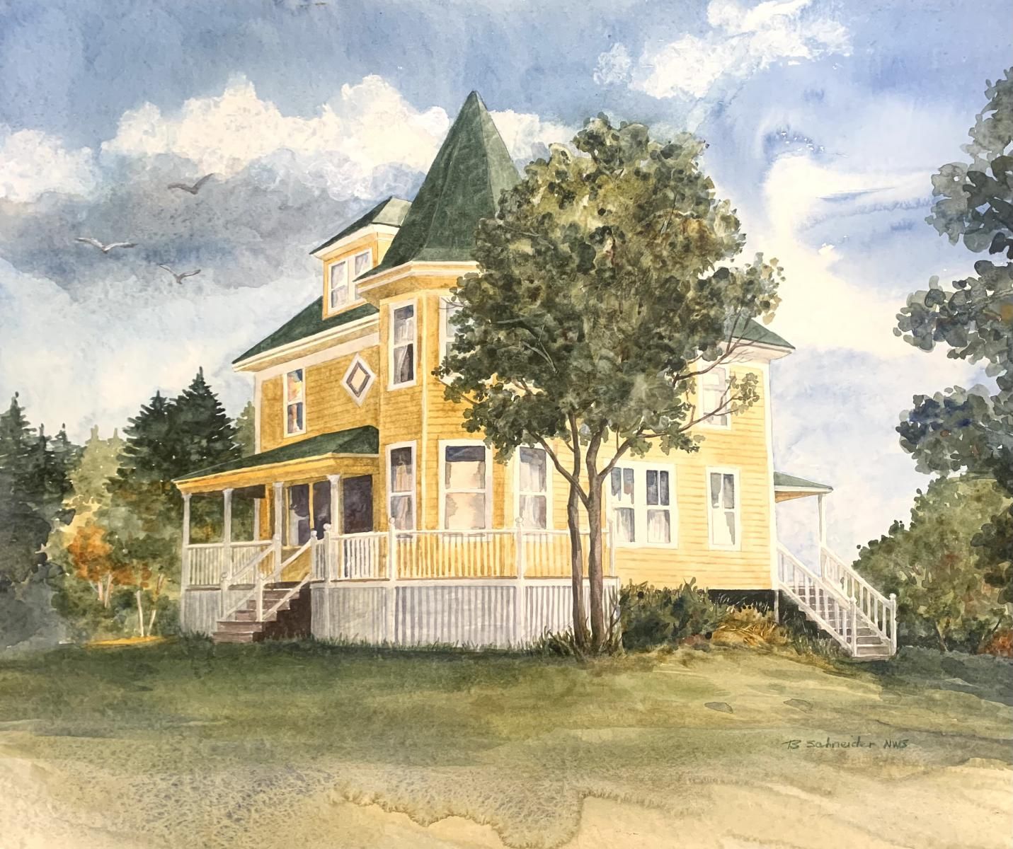 B. Shneider- Original watercolor on paper