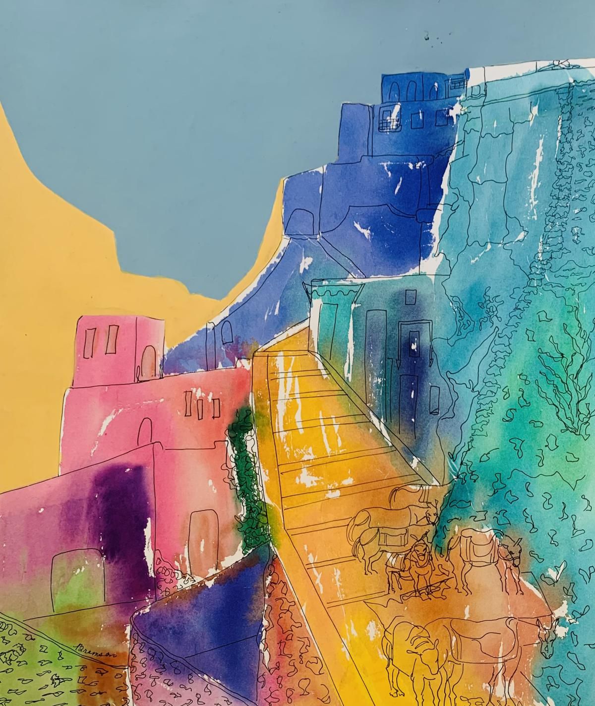 Bramson- Original watercolor on paper