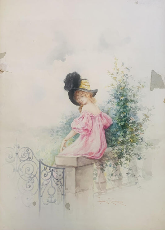 Leon Louis Mahelin- \Watercolor on paper