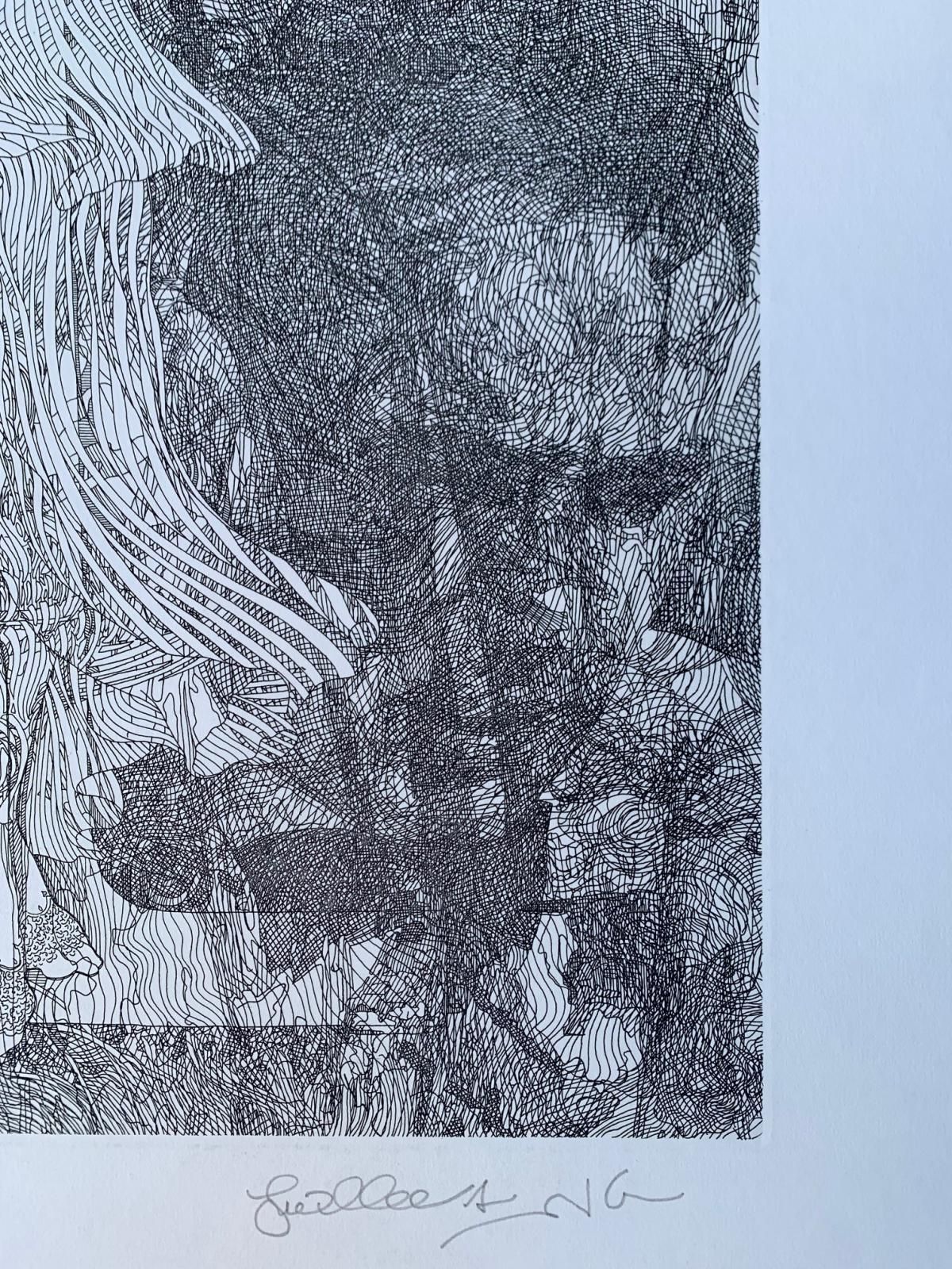 Guillaume Azoulay- Limited edition vintage etching on paper "One"