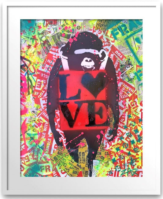 E.M. Zax- 1/1 mixed media collage and paints on paper