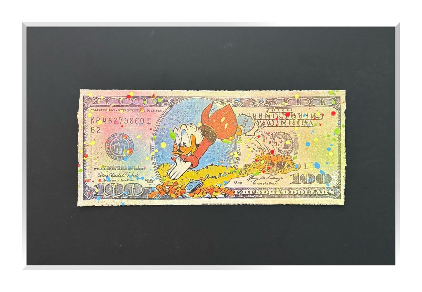 E.M. Zax- 1/1 Mixed media on paper "$100 Bill"