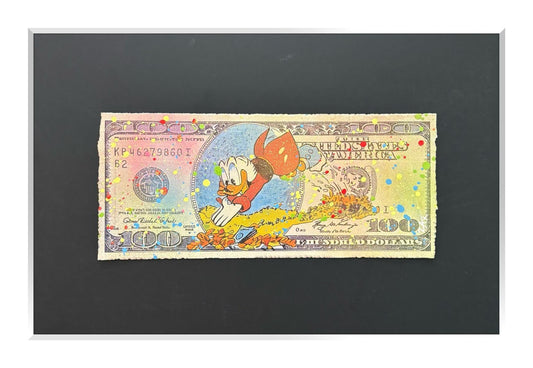 E.M. Zax- 1/1 Mixed media on paper "$100 Bill"