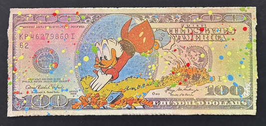 E.M. Zax- 1/1 Mixed media on paper "$100 Bill"