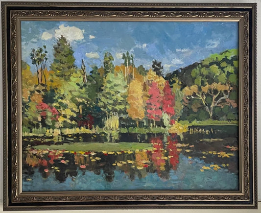Boris Tyomkin- Oil on canvas "Fall, Prospect Park, NY"
