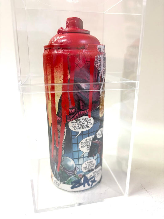 E.M Zax- 1/1 unique collage and paints on artist used spray can