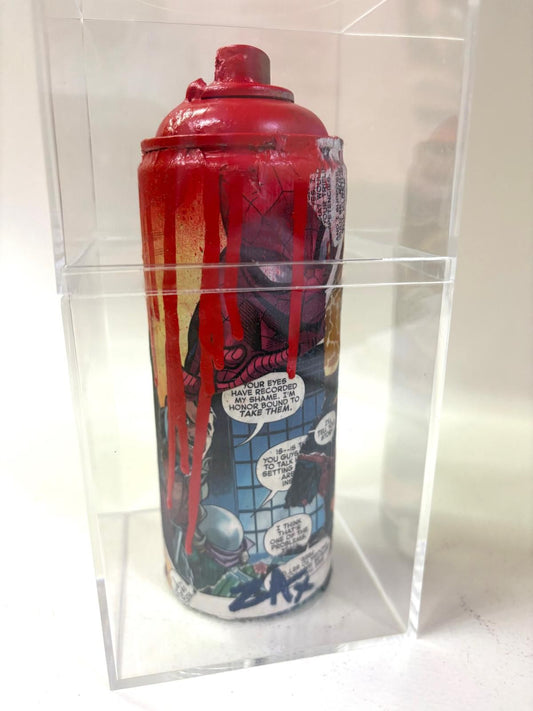 E.M Zax- 1/1 unique collage and paints on artist used spray can