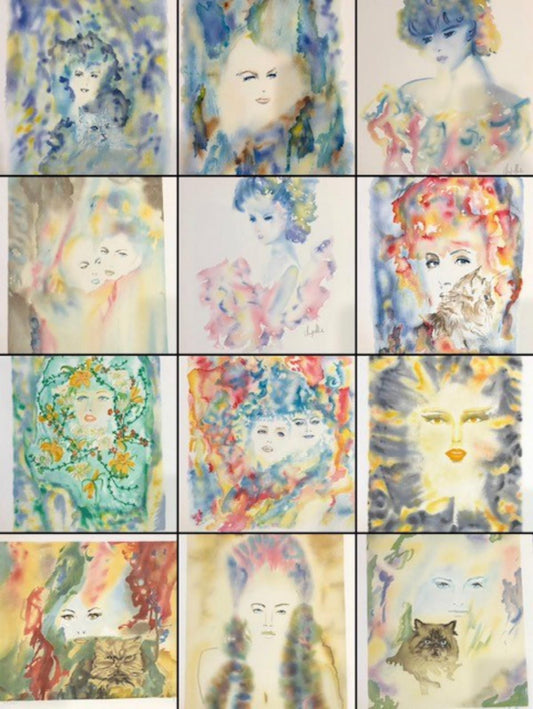 Cecile Chapellier- Complete suite of 12 Lithographs on paper