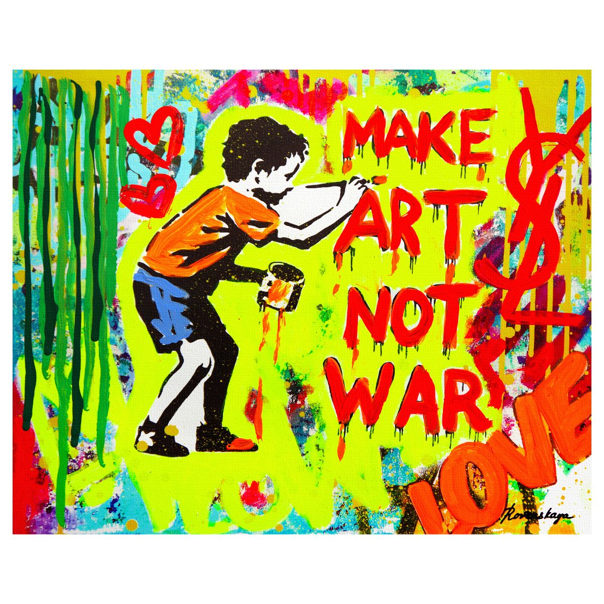 Nastya Rovenskaya- Mixed Media on Canvas "Spray It, Don't Say It"