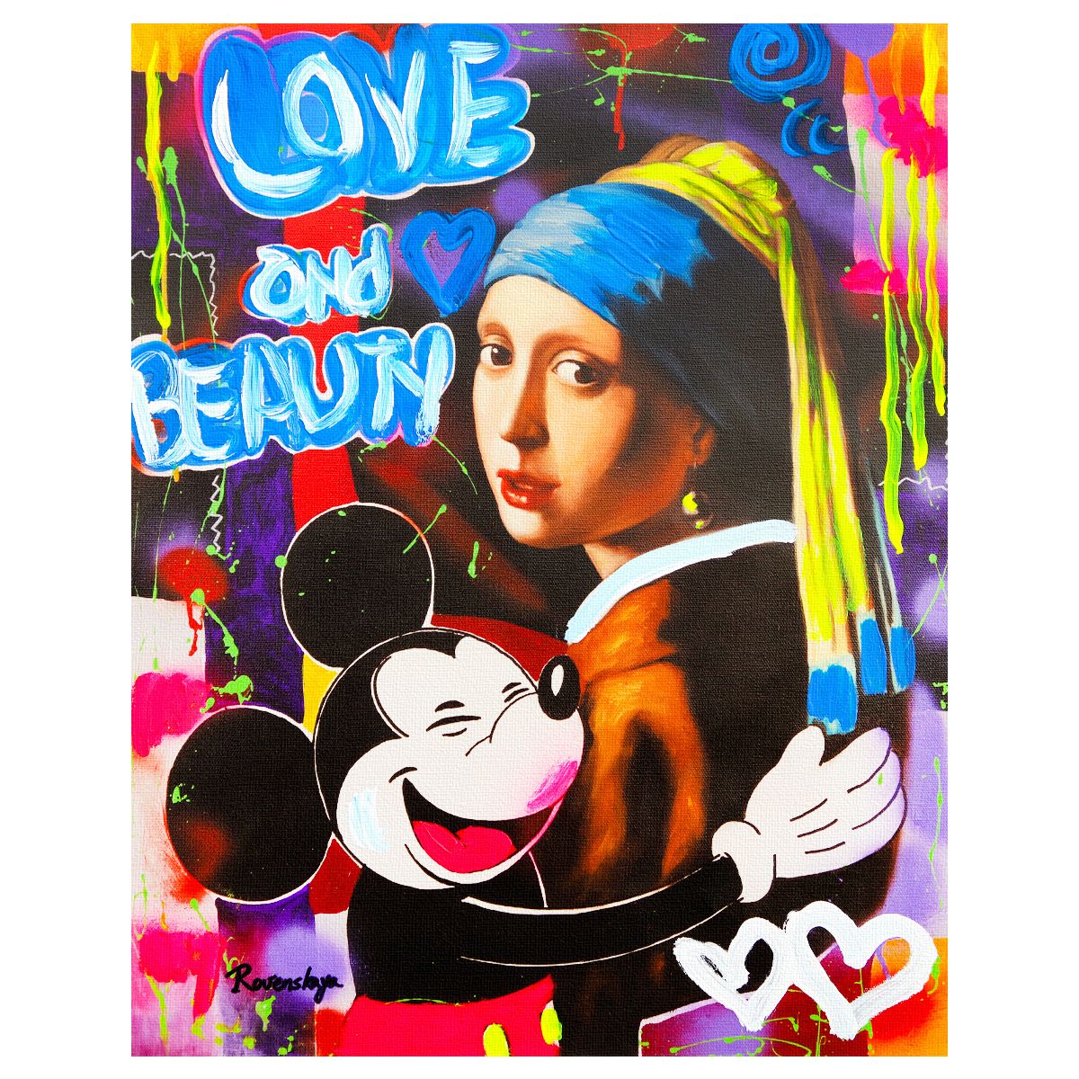 Nastya Rovenskaya- Mixed Media on Canvas "Classic Love I"