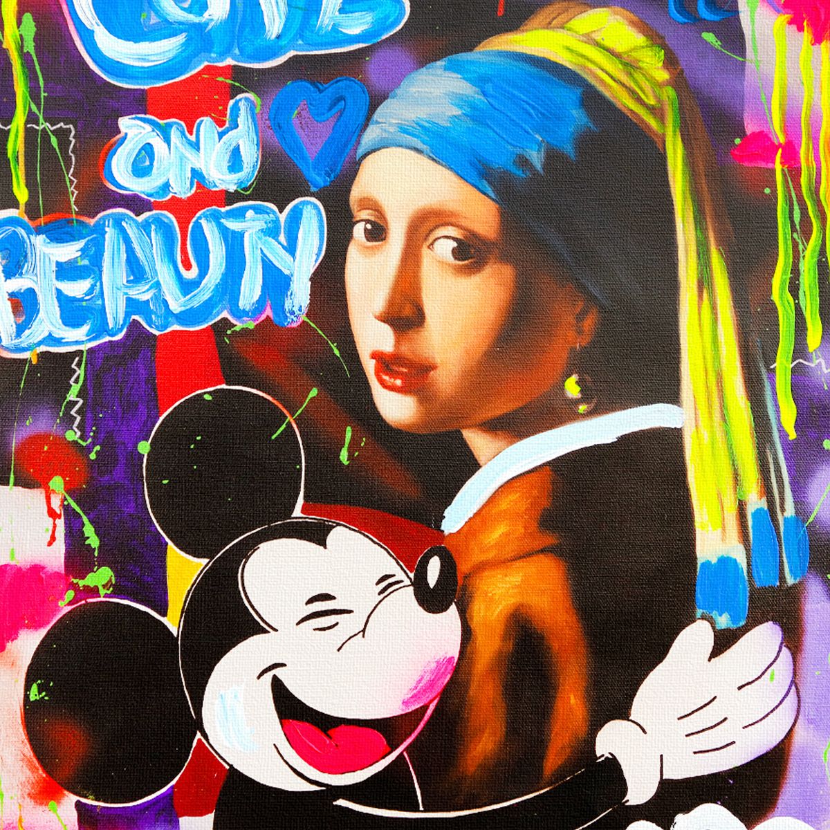 Nastya Rovenskaya- Mixed Media on Canvas "Classic Love I"