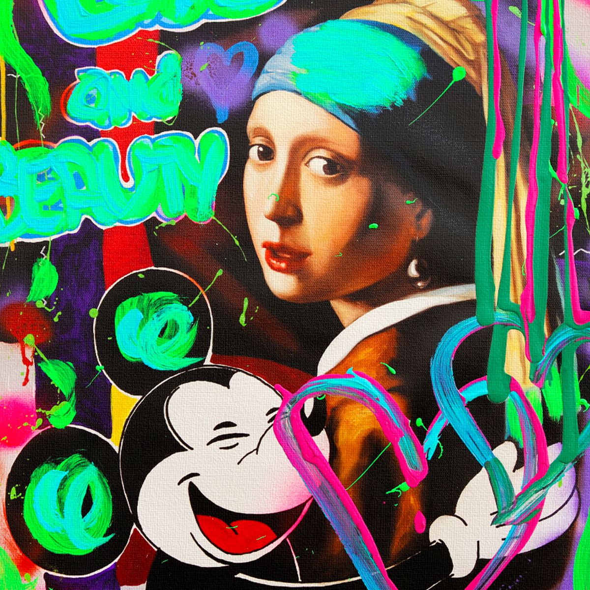 Nastya Rovenskaya- Mixed Media on Canvas "Classic Love I"