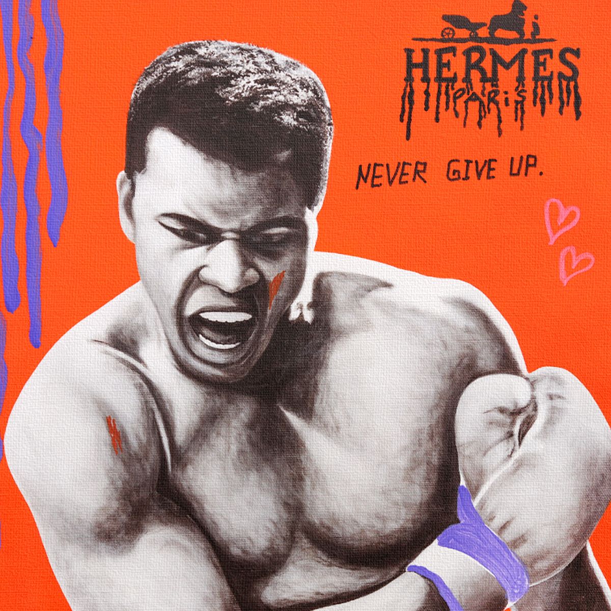 Nastya Rovenskaya- Mixed Media on Canvas "I am the Greatest"