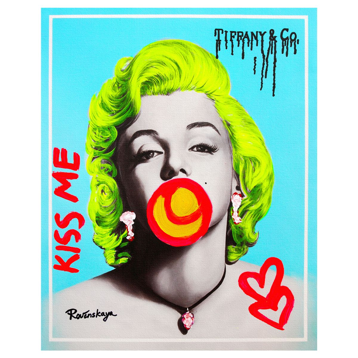 Nastya Rovenskaya- Mixed Media on Canvas "Bubble Gum"