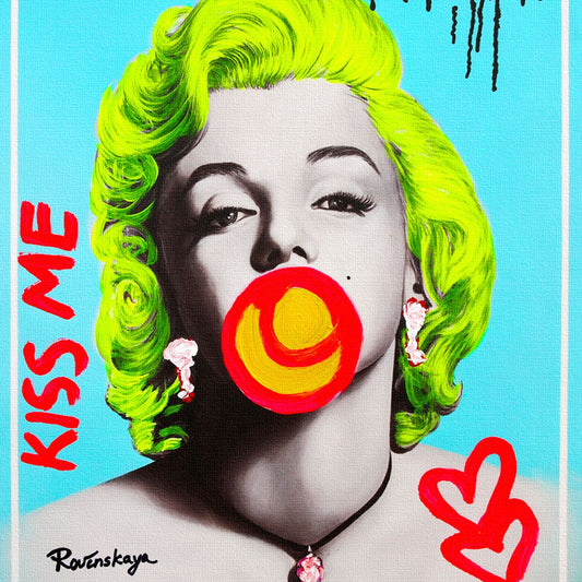 Nastya Rovenskaya- Mixed Media on Canvas "Bubble Gum"