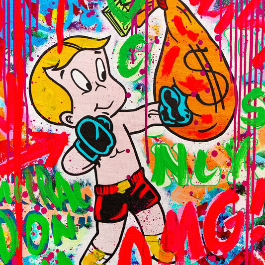 Nastya Rovenskaya- Mixed Media on Canvas "Boxing"