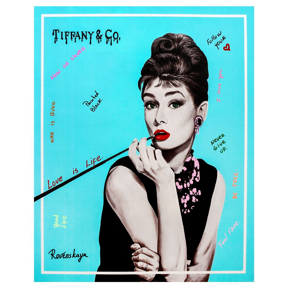 Nastya Rovenskaya- Mixed Media on Canvas "Audrey I"