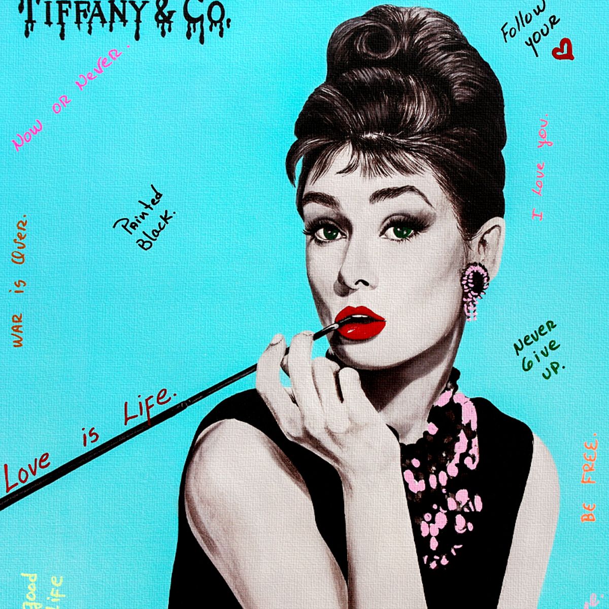 Nastya Rovenskaya- Mixed Media on Canvas "Audrey I"