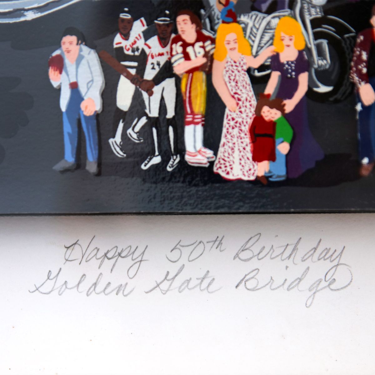 Melanie Taylor- 3D Construction Serigraph on Paper "Happy 50 Birthday Golden Gate Bridge"