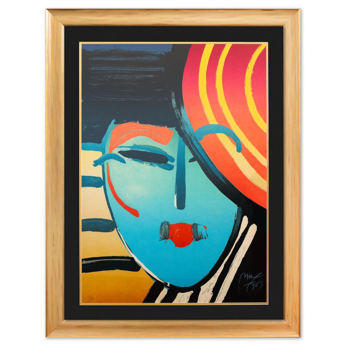 Peter Max- Vintage Lithograph "Deco Lady"