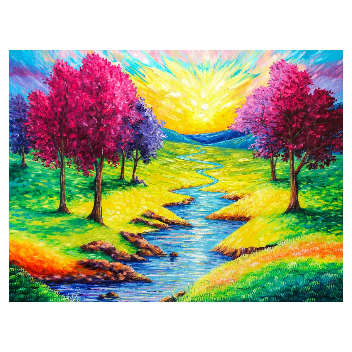 Svyatoslav Shyrochuk- Original Oil on Canvas "Where the River Meets the Sun"
