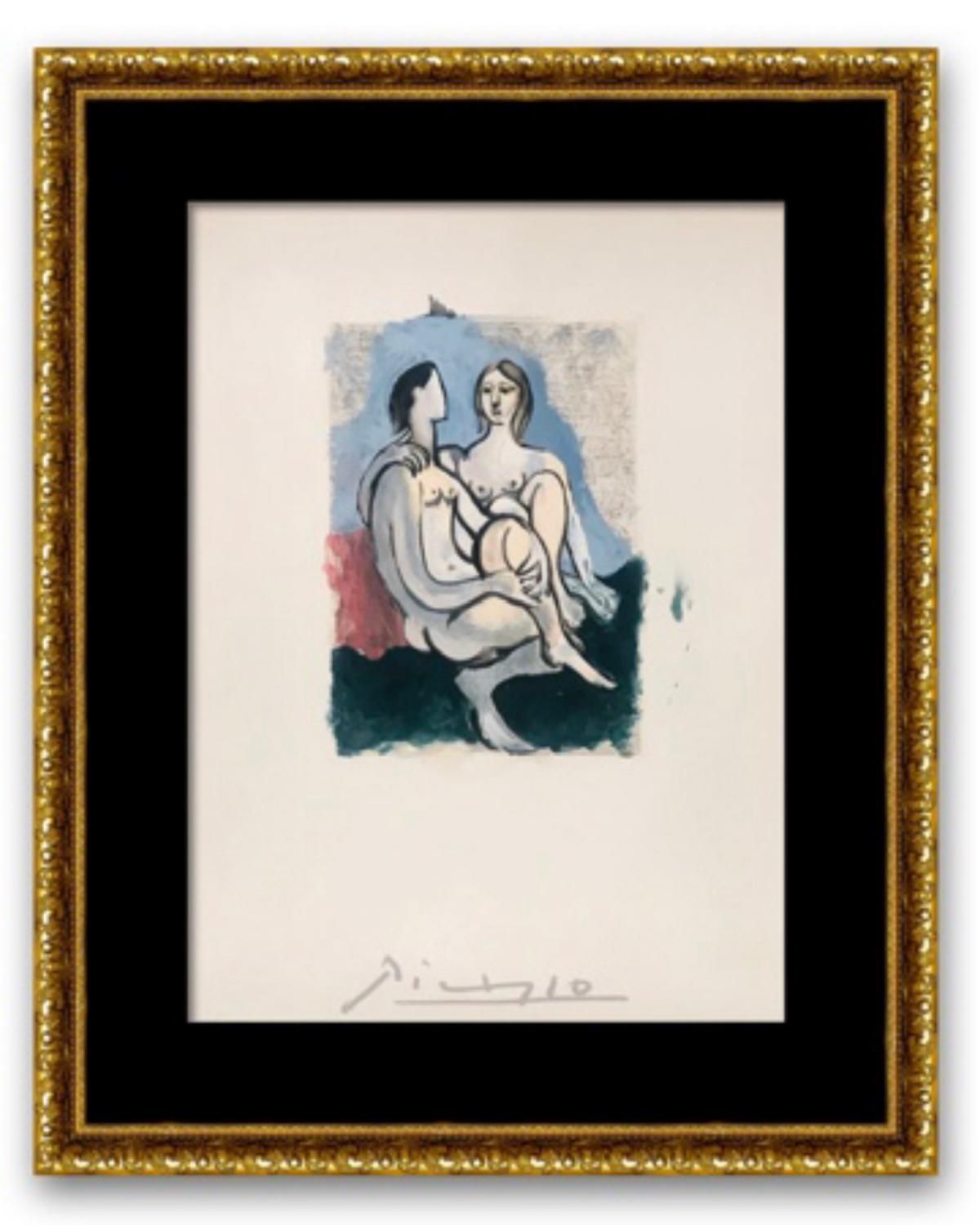 After Pablo Picasso- Lithograph on Arches Paper "La Couple"