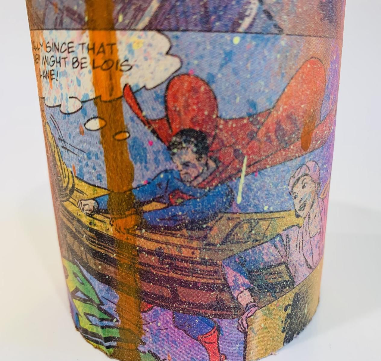 E.M. ZAX- Mixed Media original on artist used spray can in lucite display box