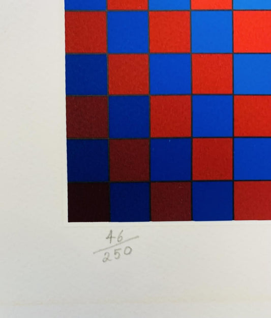 Victor Vasarely- Serigraph "Geometric Composition Dancing Clown"